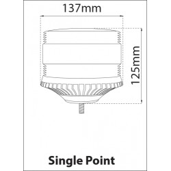Girofar LED Galben cu lentile exterioare Fresnel si un singur punct de prindere Girofar LED Galben cu lentile exterioare Fresnel si un singur punct de prindere